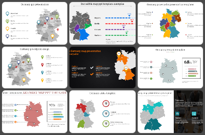 Germany Map Powerpoint Templates